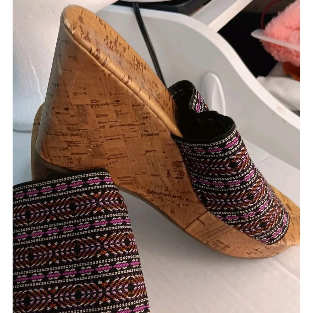 Montego Bay Club Sz 5.5 O'Malley‎ Women Cork Wedge Heel Boho Slide Sandals